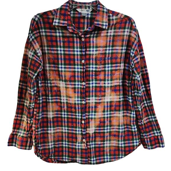 God Is Good All The Time Custom Christian Upcycled Plaid Shirt, Women's S - Picture 4 of 5